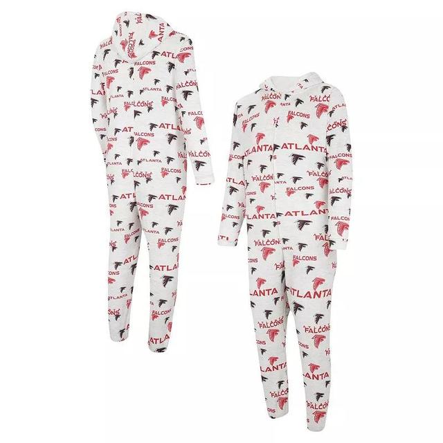 Mens Concepts Sport White Atlanta Falcons Allover Print Docket Union Full-Zip Hooded Pajama Suit Product Image