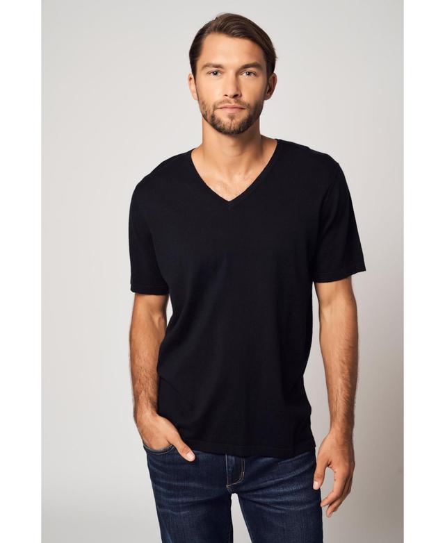 Bellemere Mens V-Neck Cotton Cashmere T-Shirt Product Image