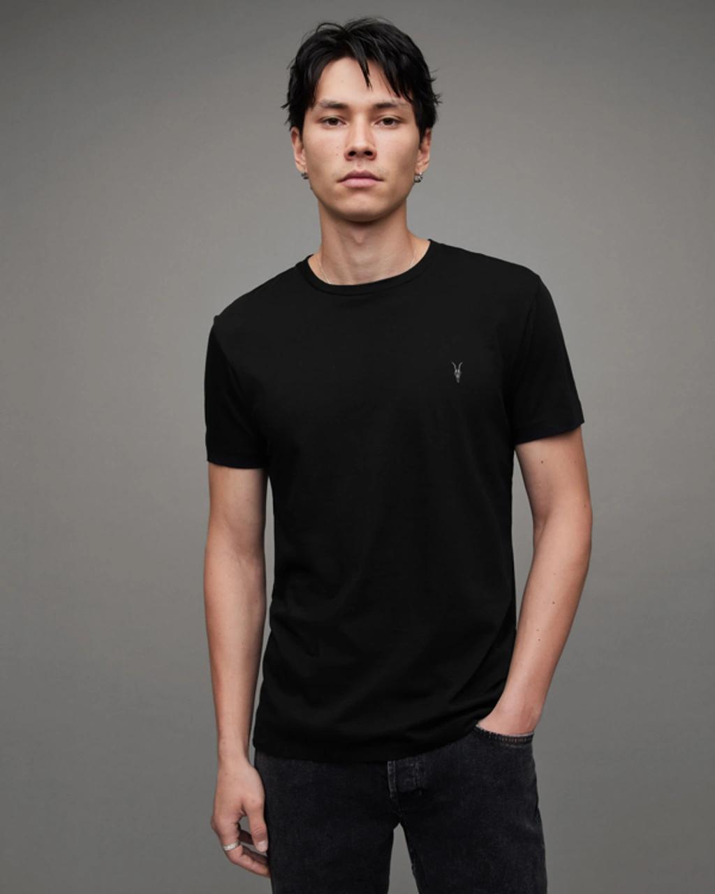 Tonic Crew Neck Slim Ramskull T-shirt In Black Product Image