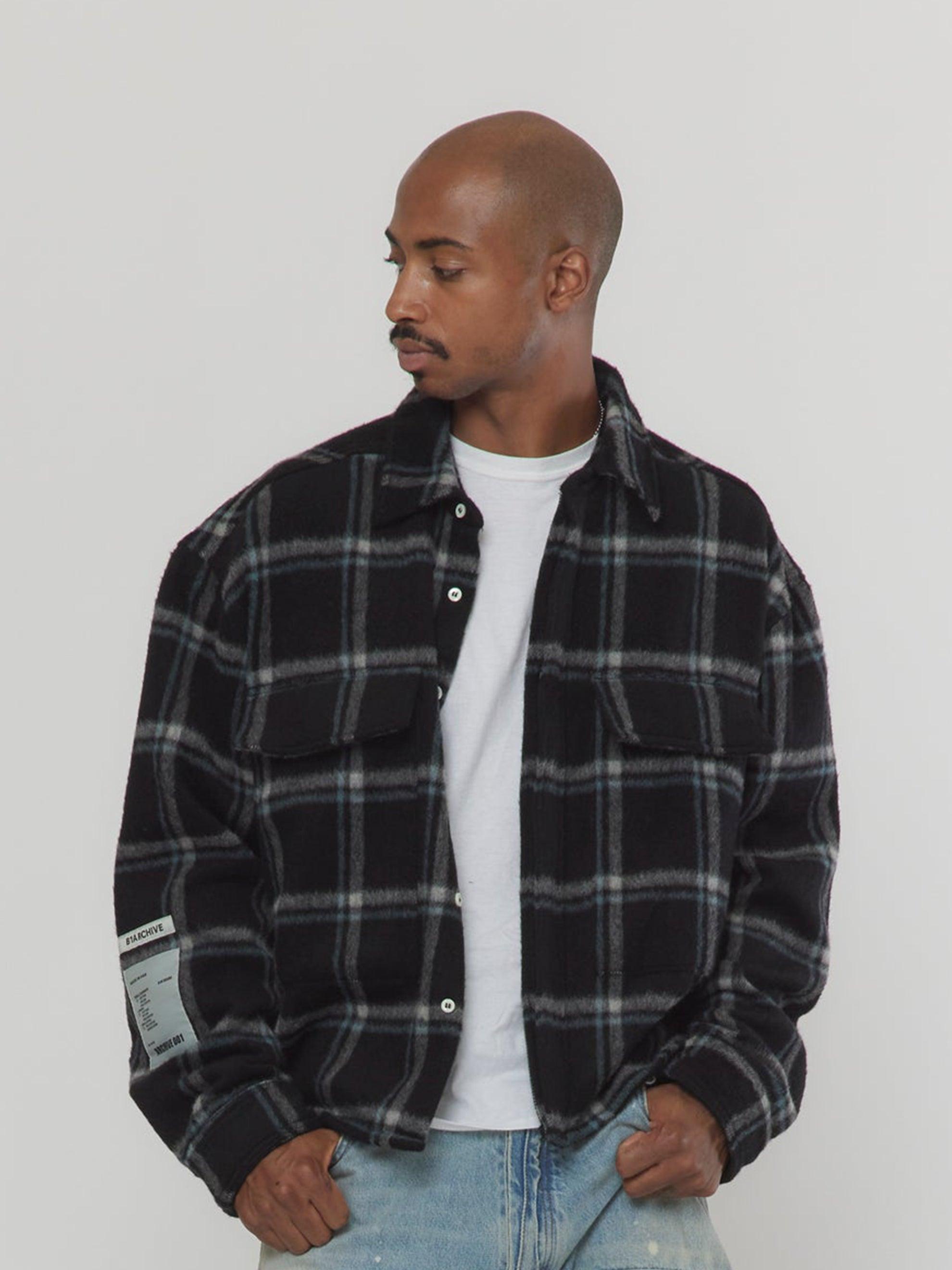 FLAP POCKET SHIRT (Black Plaid) Product Image