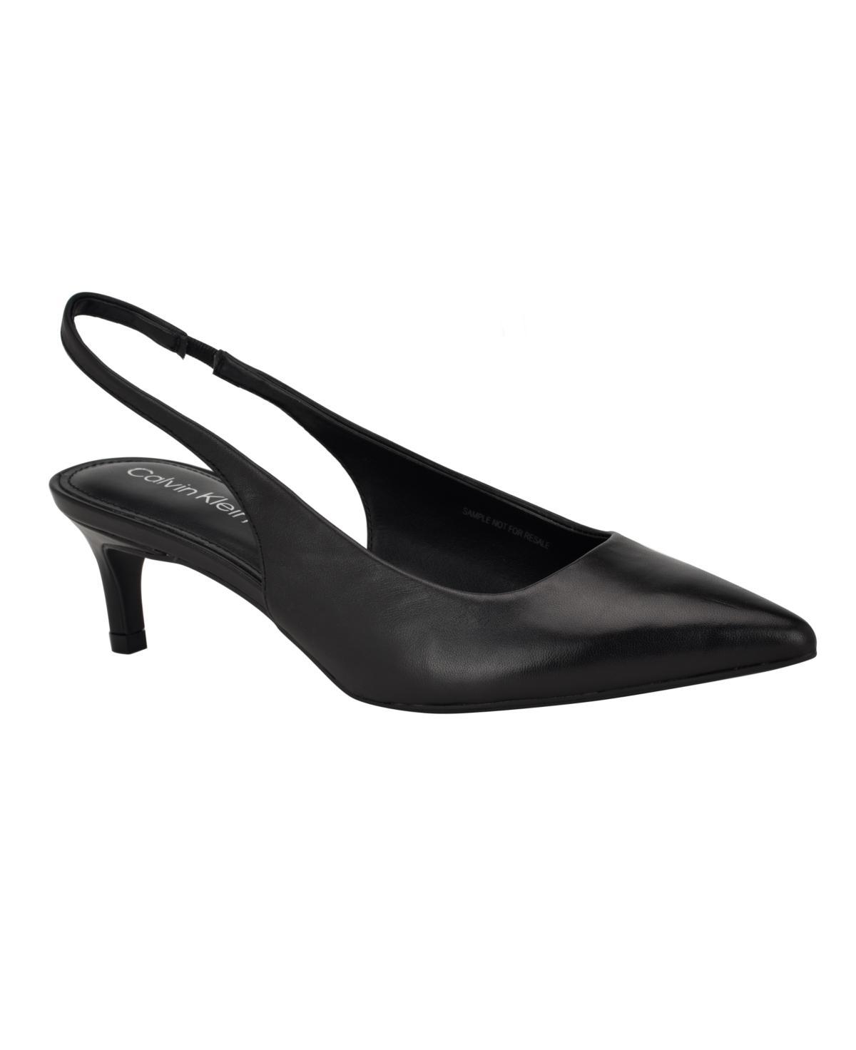 Calvin Klein Womens Dainty Pointy Toe Low Heel Slingback Pumps Product Image