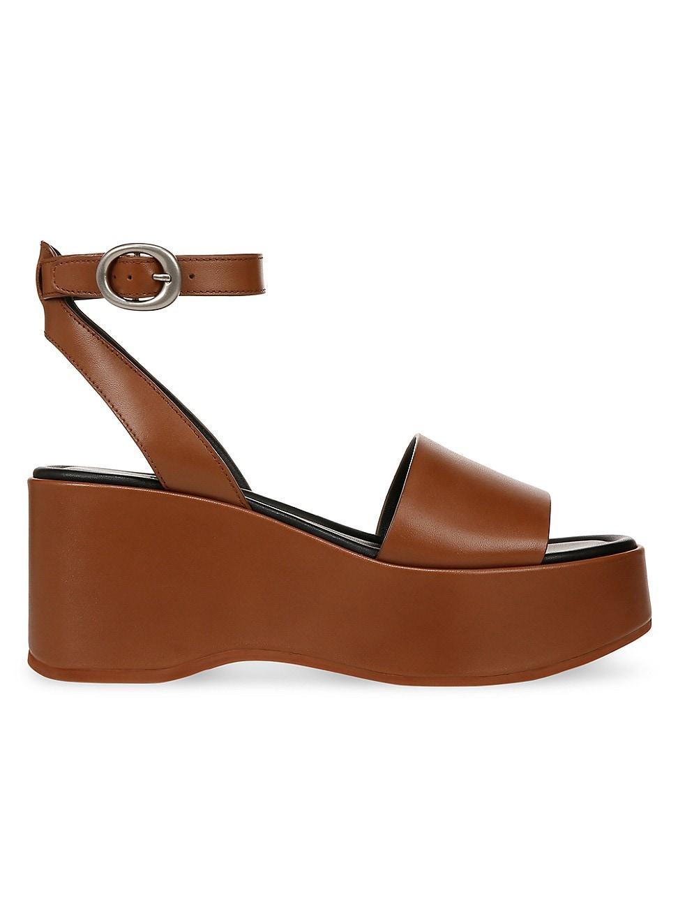 Women's Phillipa Leather Platform Ankle Strap Sandals In Doe Product Image