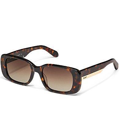 Quay Australia Womens Karma 39mm Tortoise Rectangle Sunglasses Product Image