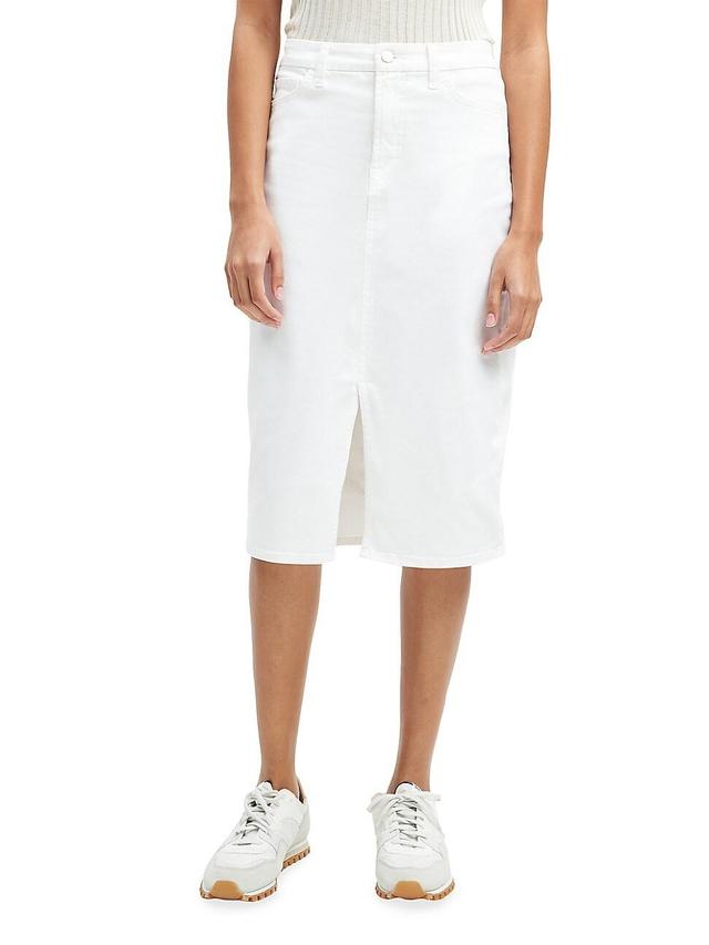 Jen7 Womens Knee Length Front Slit Pencil Skirt - white - Size: US 0 Petite (XS) Product Image