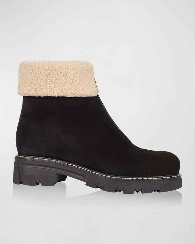 Womens Abba 38MM Suede & Shearling Lug-Sole Boots Product Image