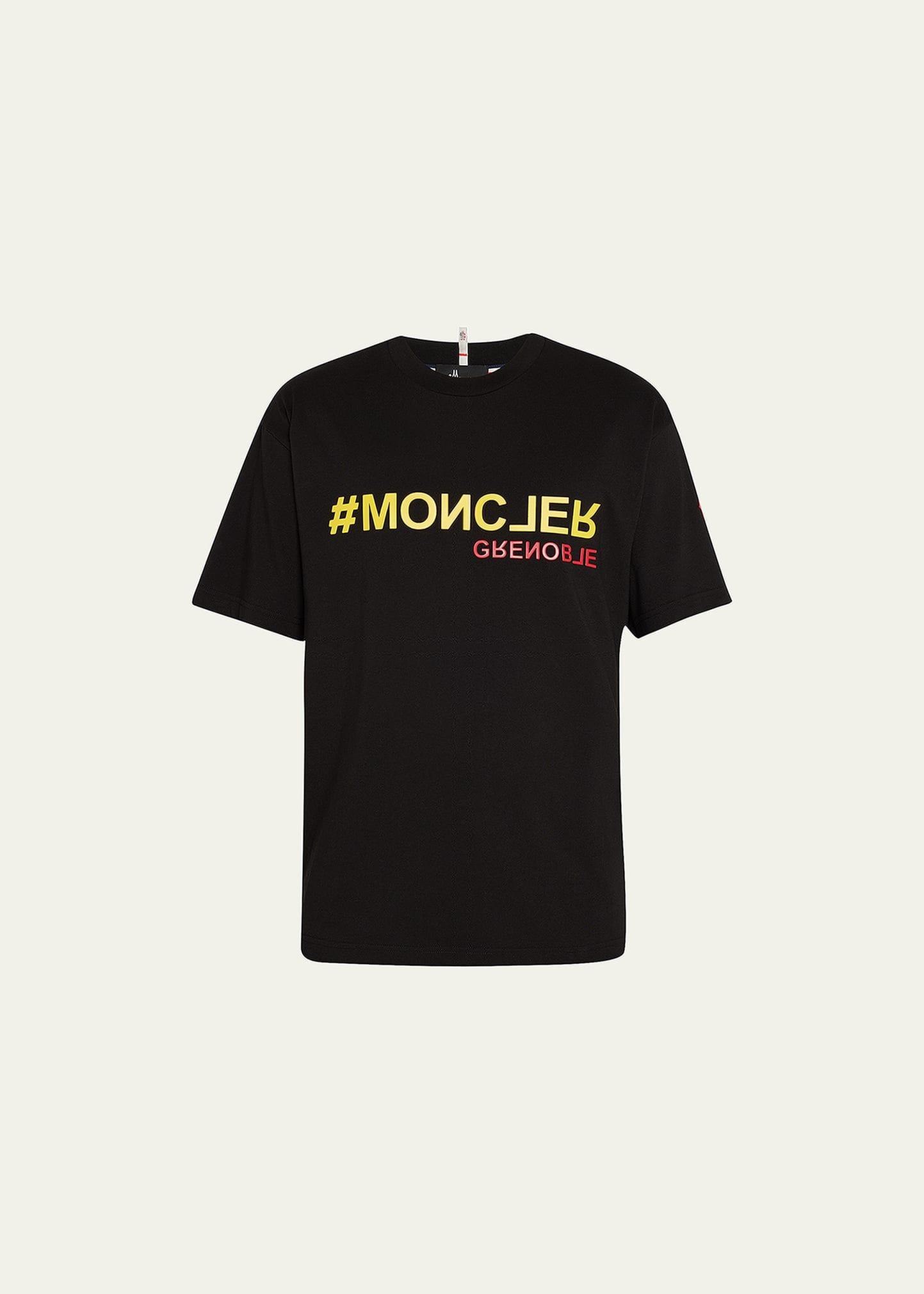 MONCLER GRENOBLE Hashtag Logo Print T-Shirt Black/Yellow Product Image