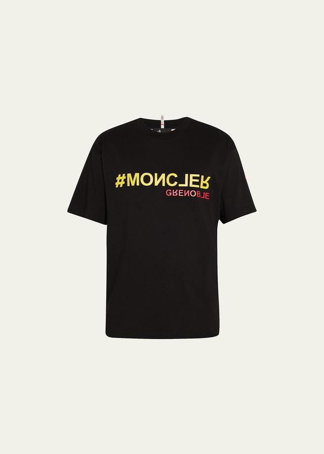 MONCLER GRENOBLE Hashtag Logo Print T-Shirt Black/Yellow Product Image