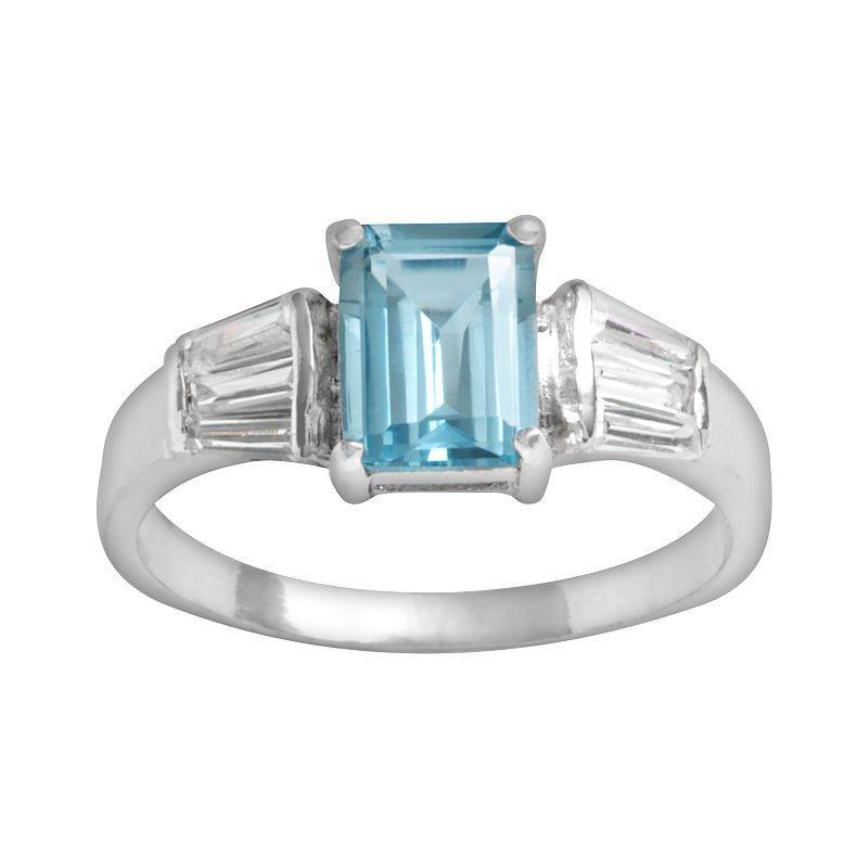 Traditions Jewelry Company Square Blue Topaz Ring, Womens Product Image