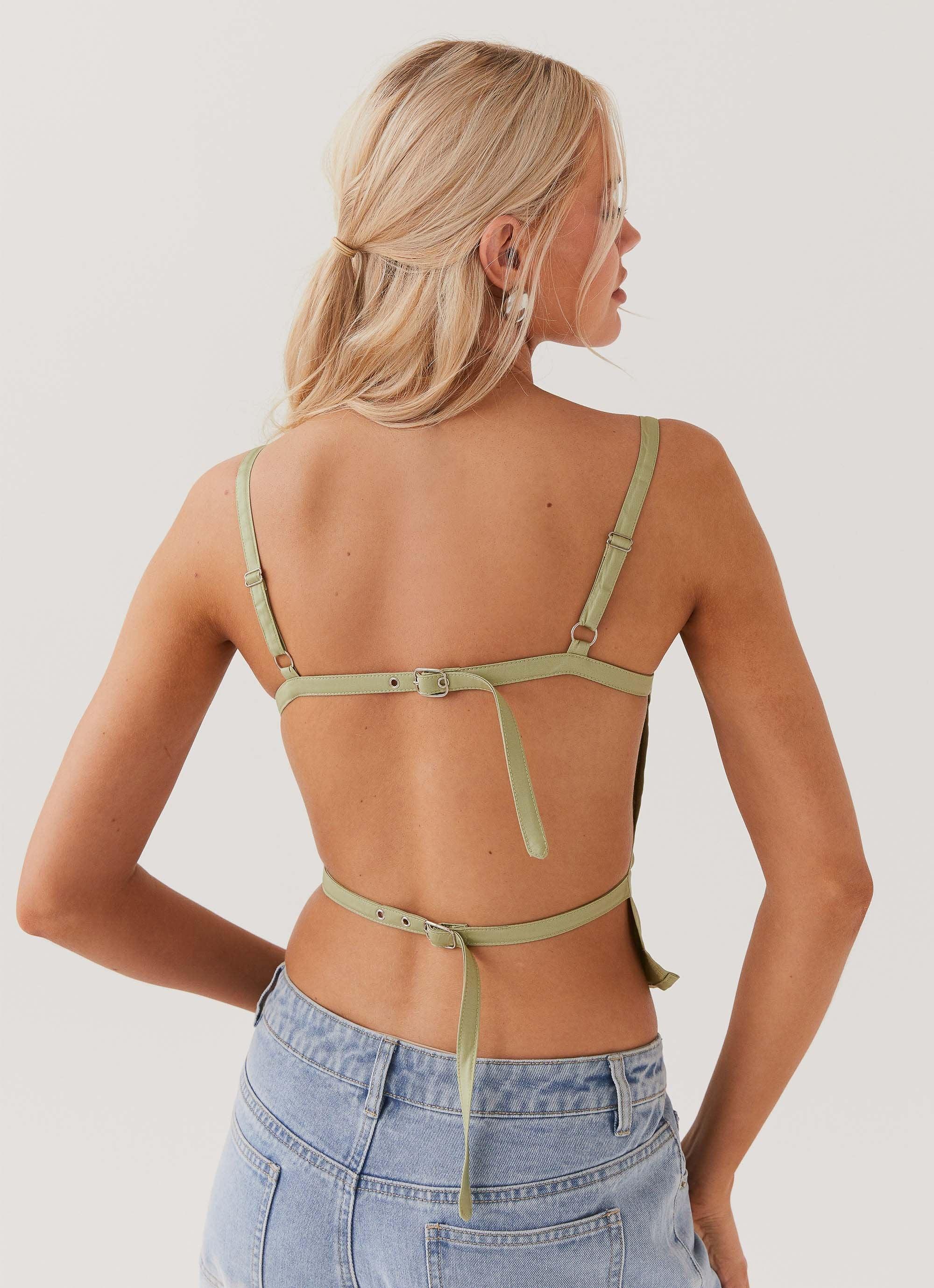 Naomi Backless Top - Sage Product Image