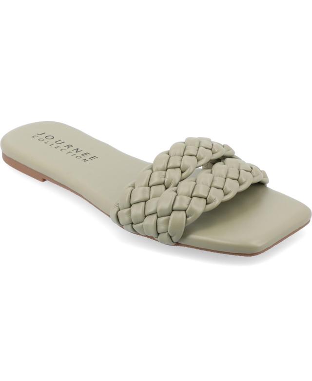 Journee Collection Sawyerr Womens Braided Slide Sandals Product Image