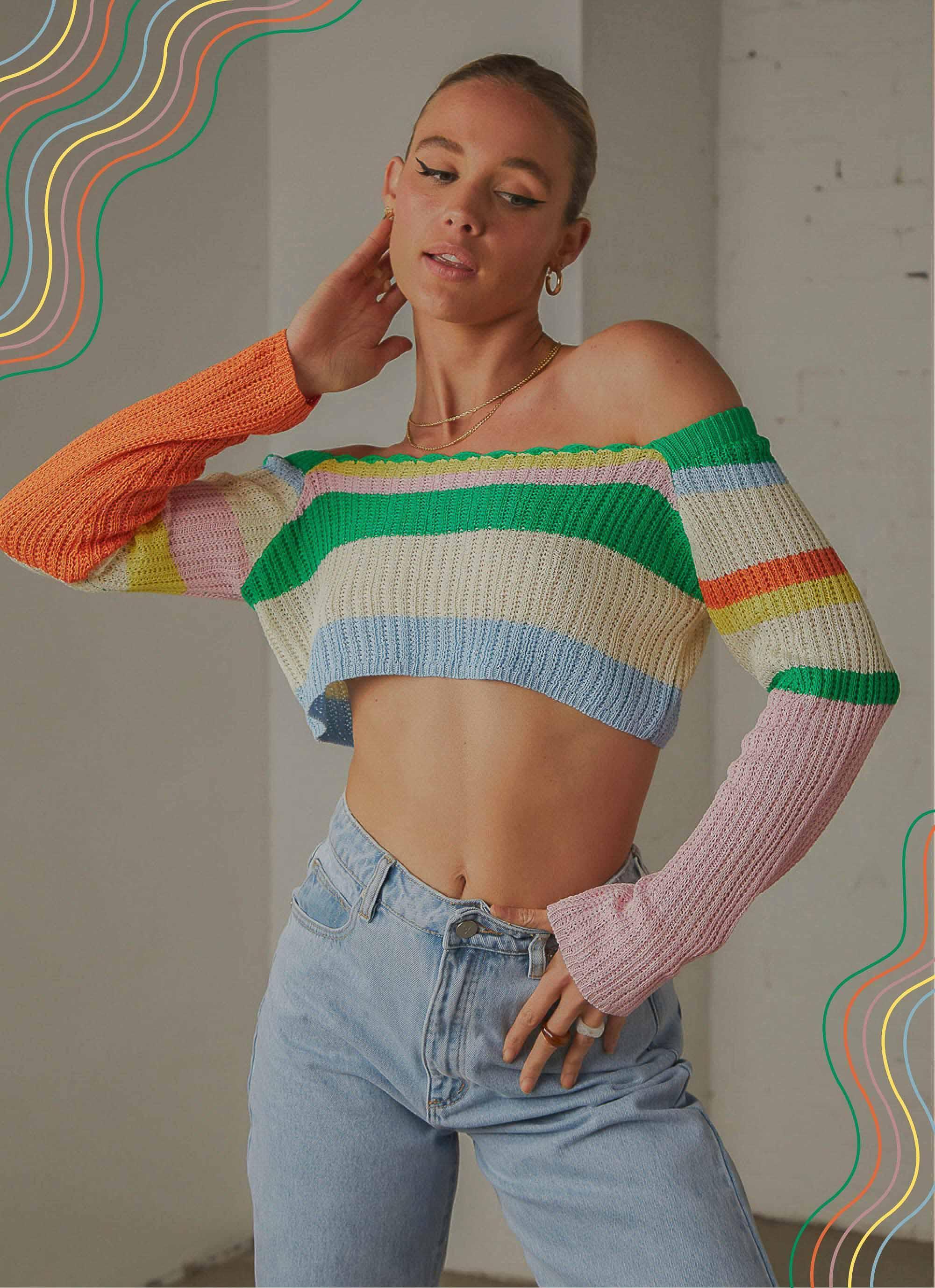 Copacabana Crochet top - Rainbow Product Image