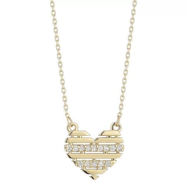 LUMINOR GOLD 14k Gold Diamond Accent Heart Pendant Necklace, Womens White Product Image