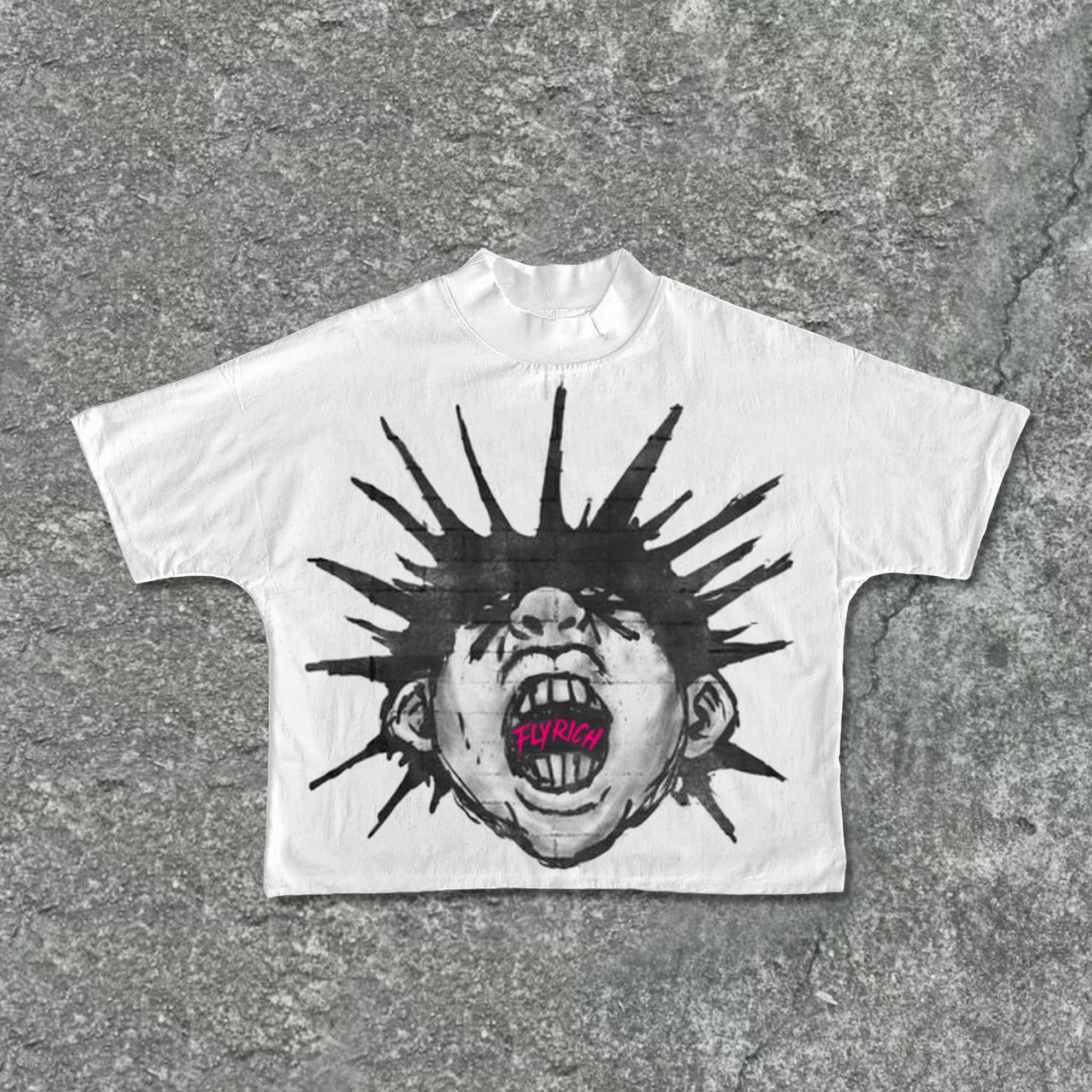 Emotion Boys Big Face Graphic Cropped T-Shirt Product Image