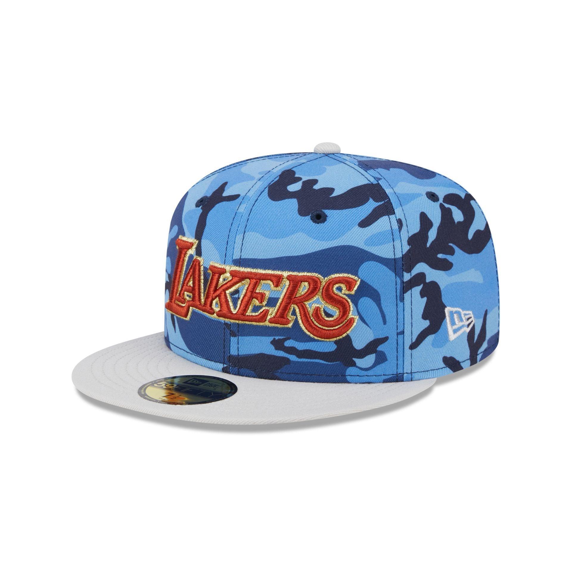 Los Angeles Lakers Blue Camo 59FIFTY Fitted Hat Male Product Image