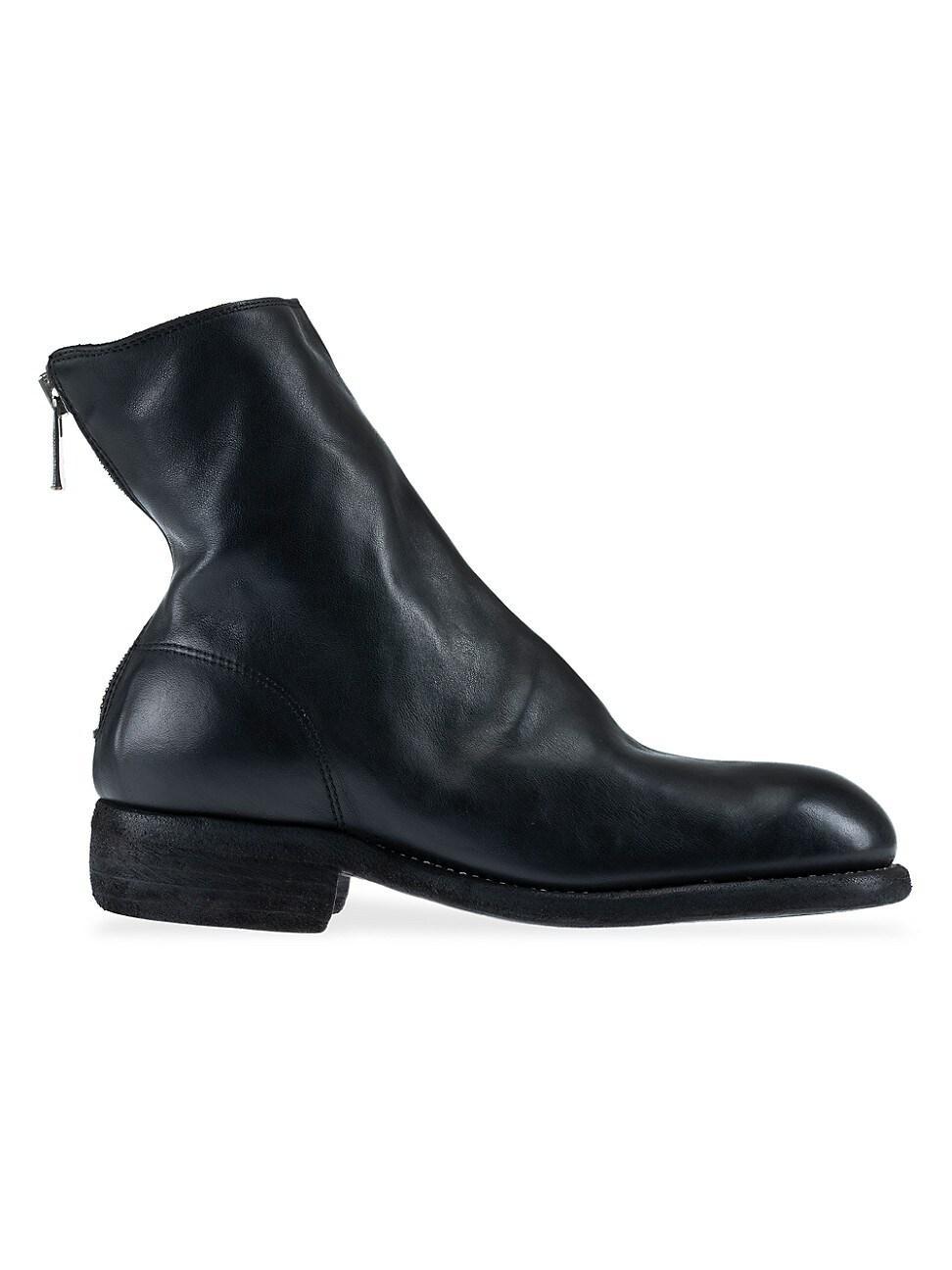 Mens Leather Back Zip Boots Product Image