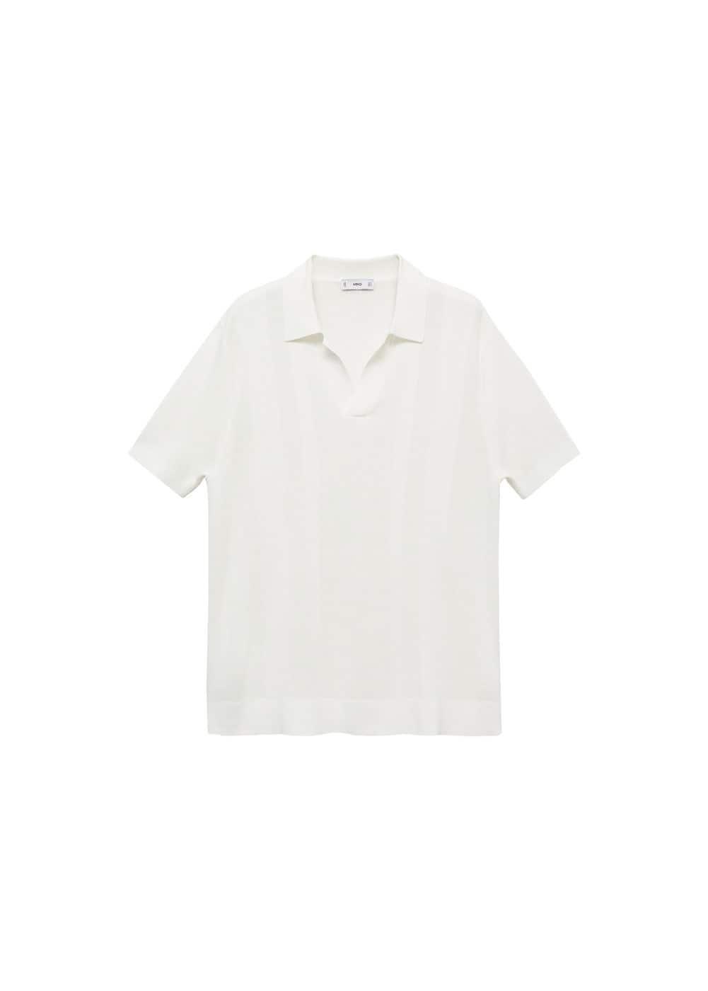 MANGO MAN - Ribbed knit polo shirt off whiteMen Product Image