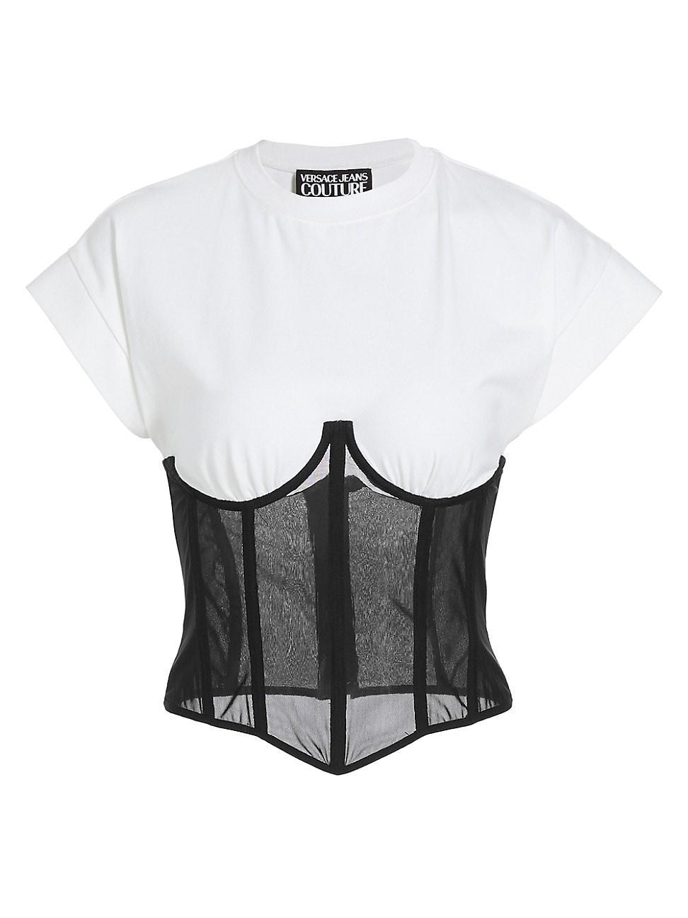 Womens Stretch Cotton Corset Tee Product Image