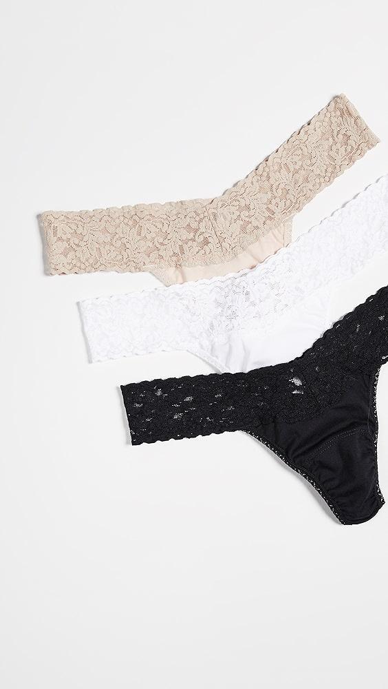 Hanky Panky Low Rise Cotton Thong 3 Pack | Shopbop Product Image