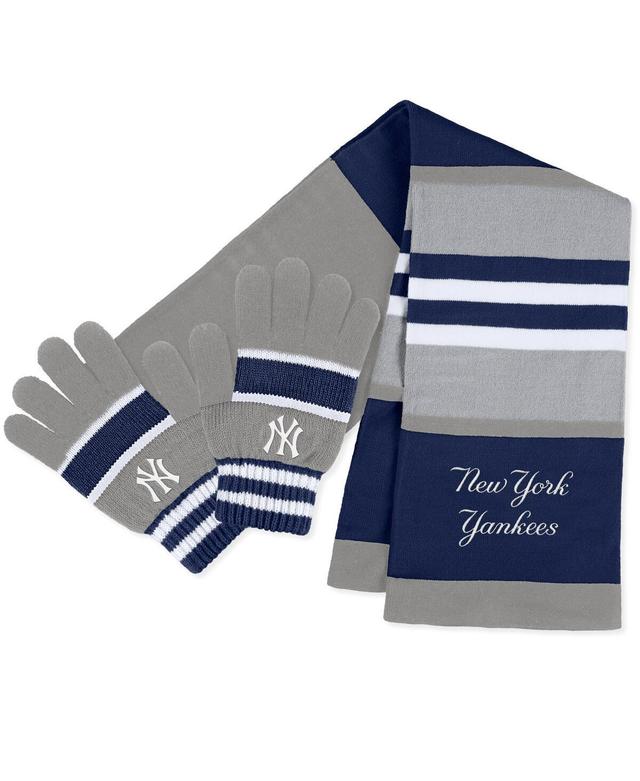 Womens WEAR by Erin Andrews New York Yankees Stripe Glove & Scarf Set Product Image