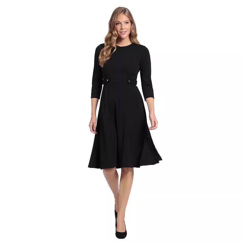 London Times Womens Tab-Waist Fit & Flare Dress Product Image