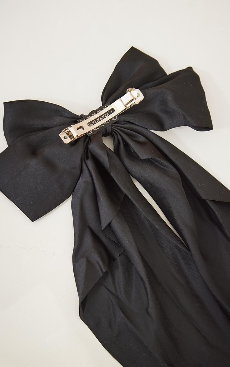 Black Large Satin Bow Hair Clip Product Image