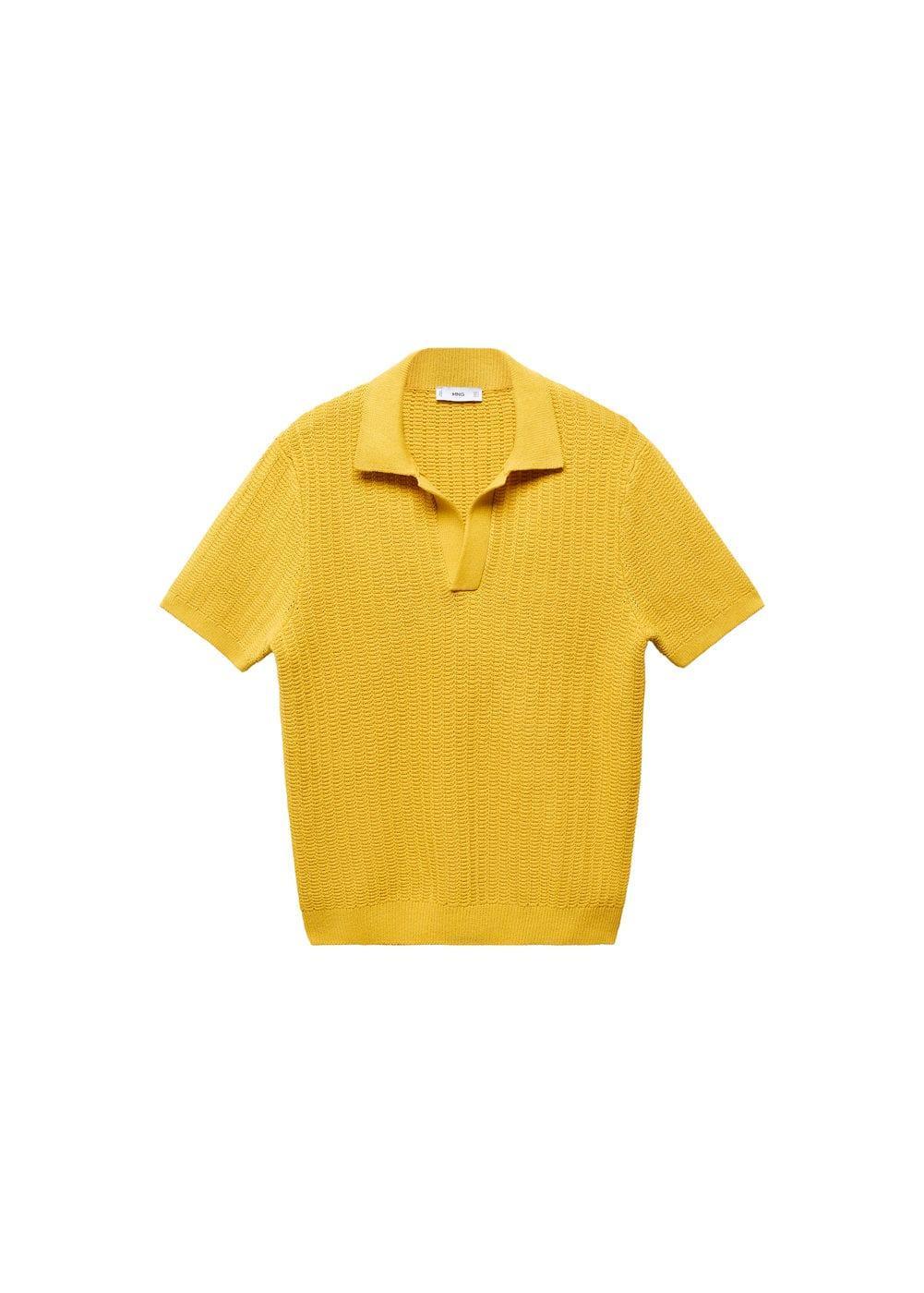 MANGO MAN - Braided knit polo shirt limeMen Product Image