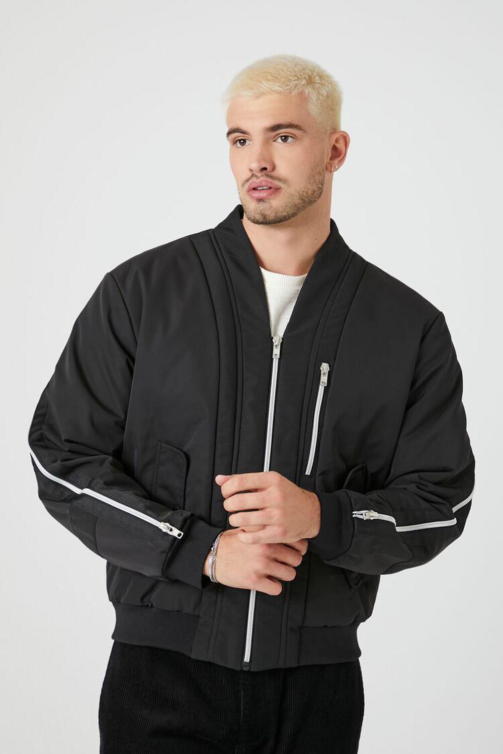 Zippered Drop-Sleeve Bomber Jacket | Forever 21 product image