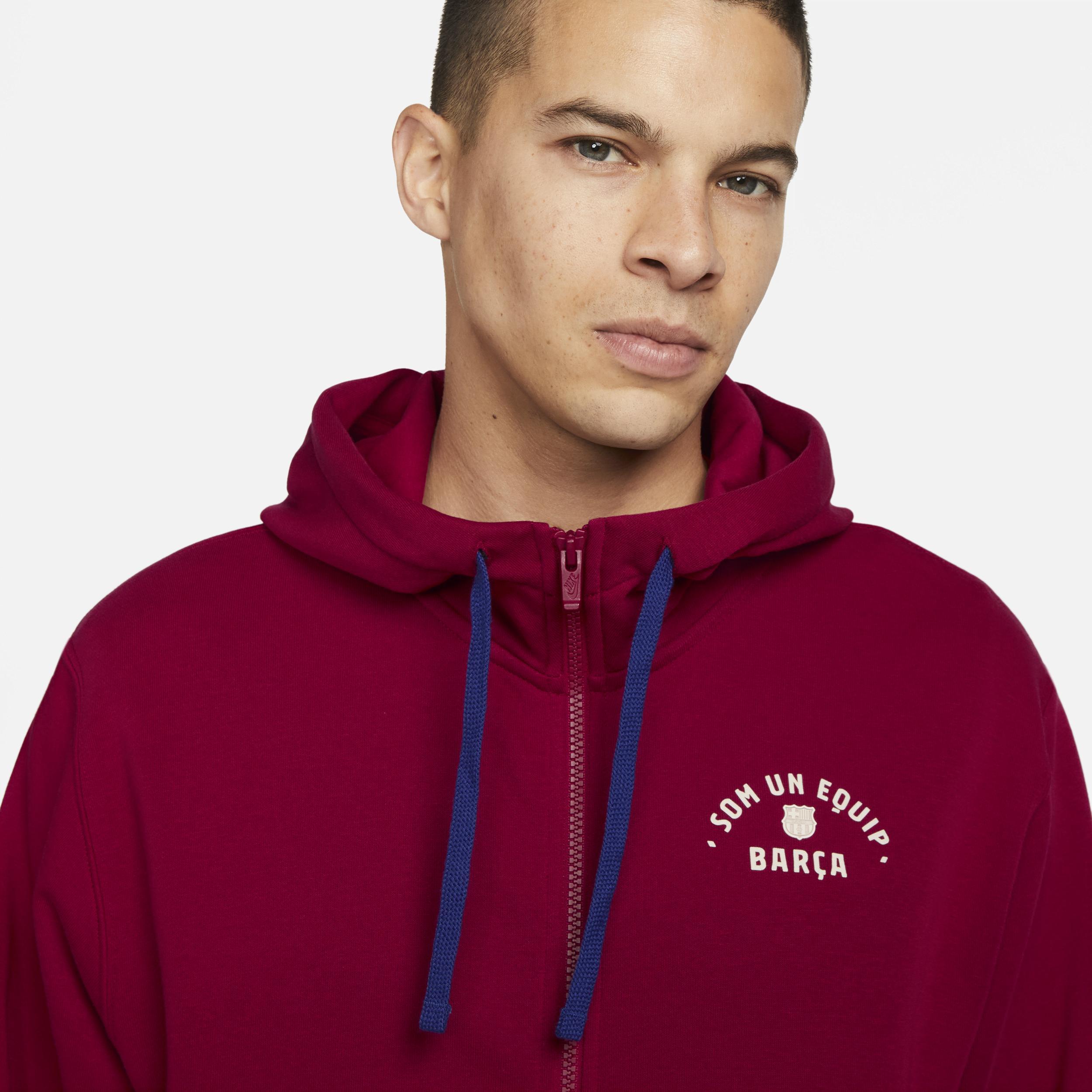 Mens Nike Red Barcelona Club Fleece Full-Zip Hoodie Product Image