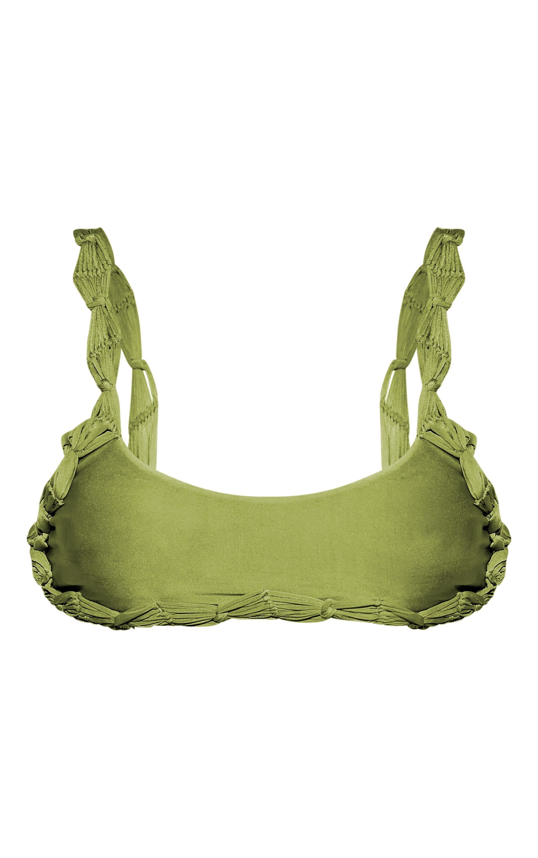 Olive Macrame Detail Bikini Top Product Image