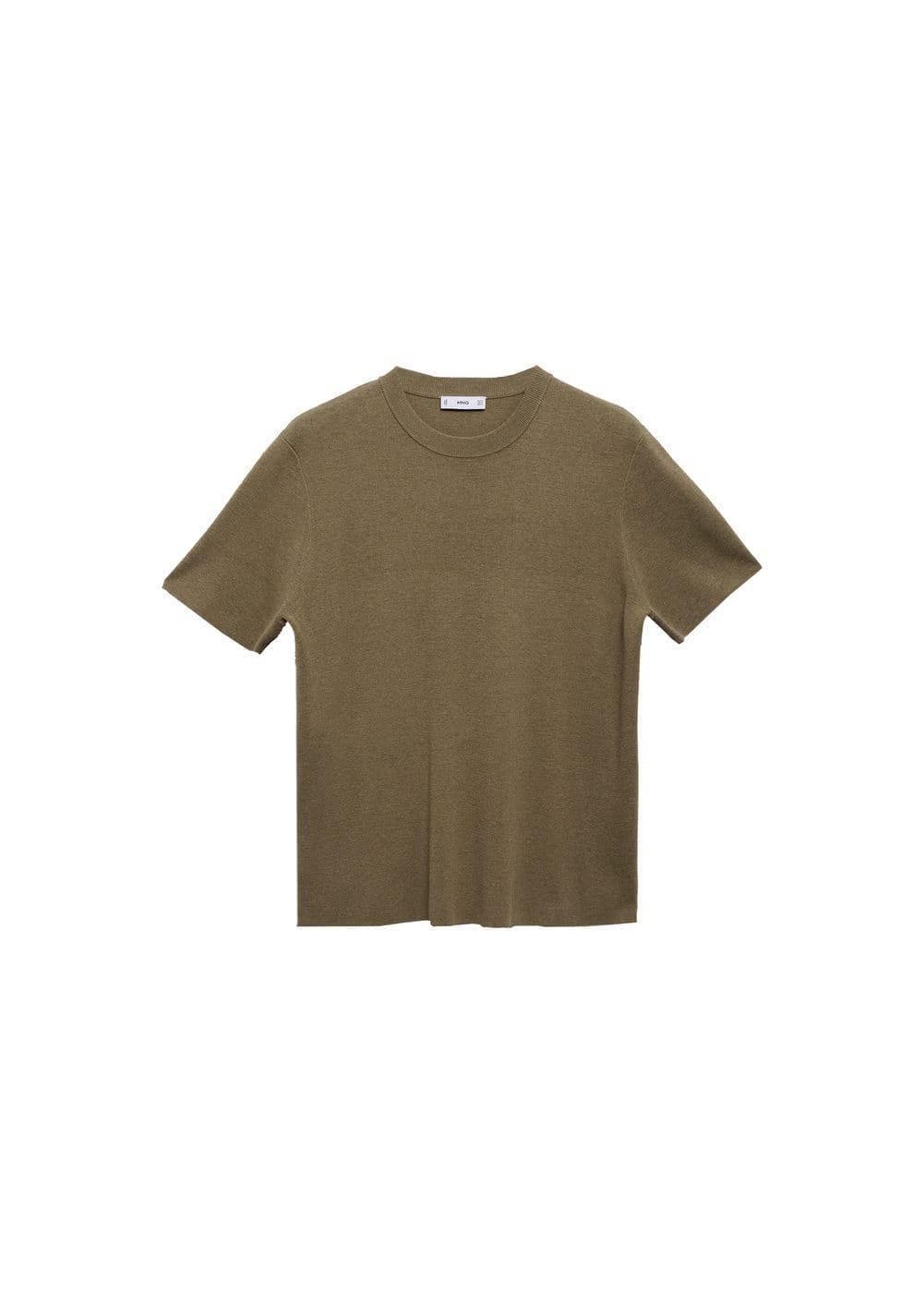 MANGO MAN - Knit cotton T-shirt olive greenMen Product Image