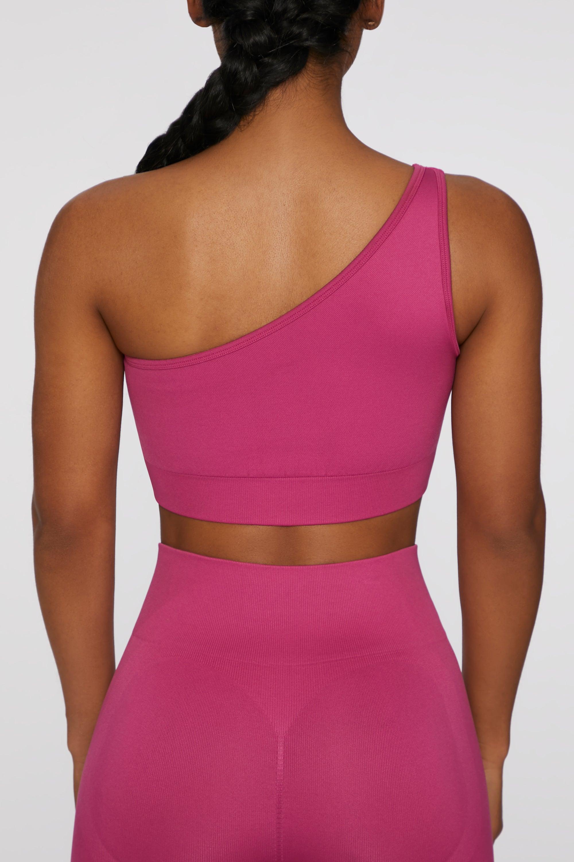 Asymmetric Crop Top in Dark Pink Female Product Image