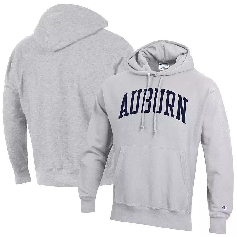 Mens Champion Heathered Gray Auburn Tigers Team Arch Reverse Weave Pullover Hoodie Product Image