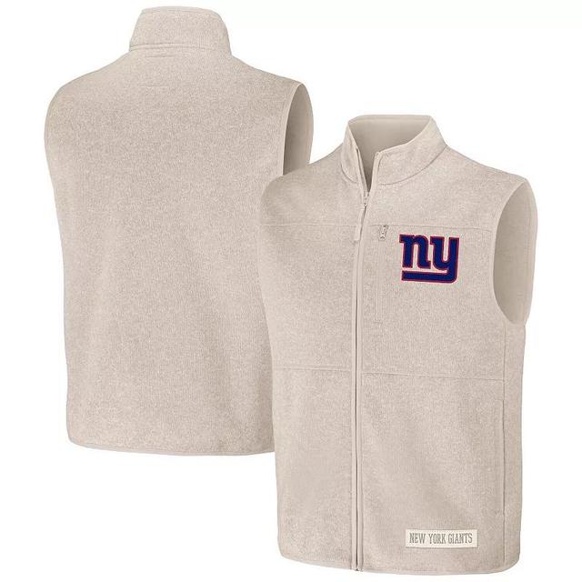 Mens NFL x Darius Rucker Collection by Fanatics  Oatmeal New York Giants Full-Zip Sweater Vest Product Image