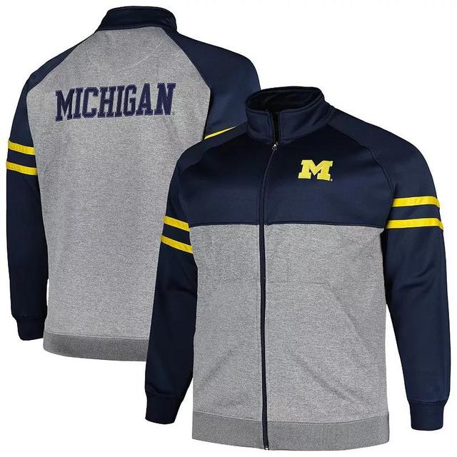 Mens Profile Michigan Wolverines Big & Tall Fleece Full-Zip Jacket Blue Product Image