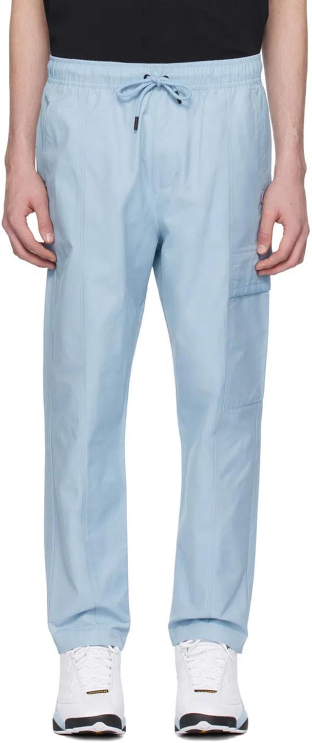 Blue Essentials Cargo Pants In Blue Grey Product Image