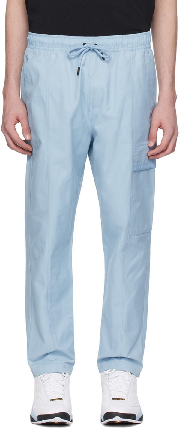 Blue Essentials Cargo Pants In Blue Grey Product Image