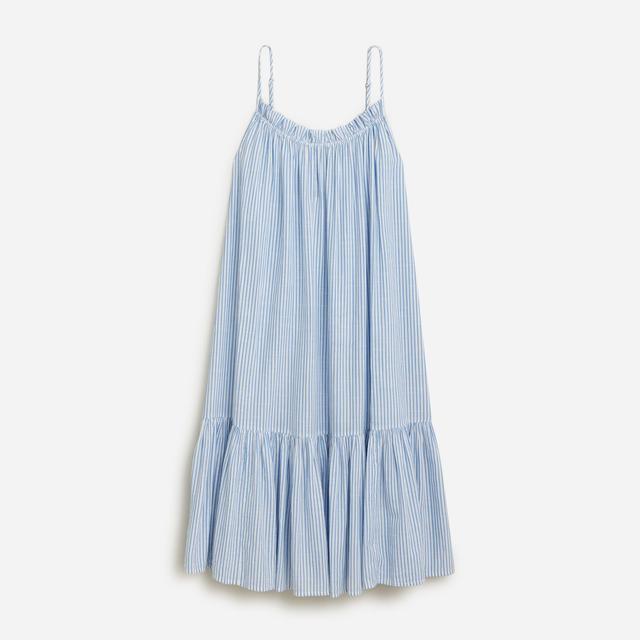 Ruffle beach dress in stripe airy gauze Product Image