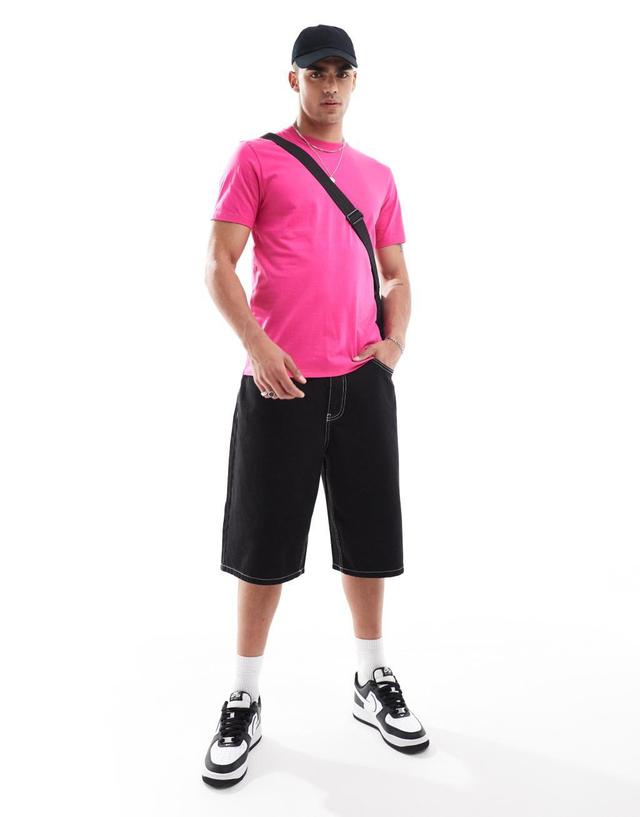 ASOS DESIGN essential crew neck t-shirt in pink Product Image