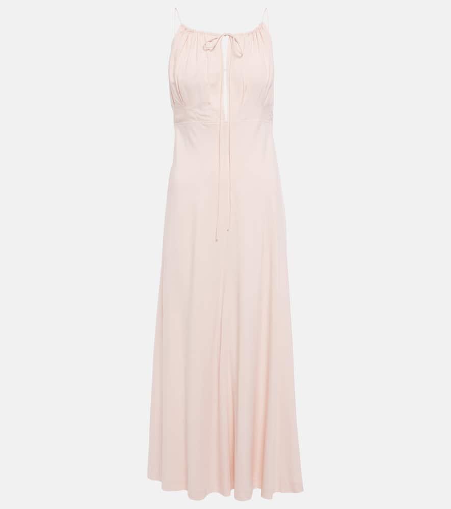 Maxikleid Aus Seide In Pink Product Image