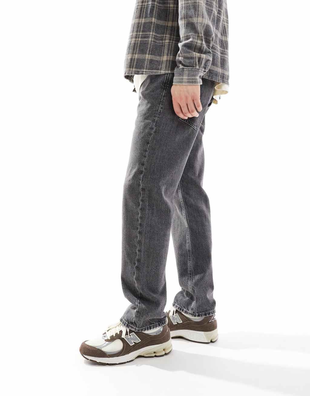 Jack & Jones Chris straight leg jeans in washed black  Product Image