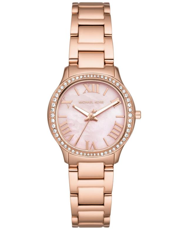 Michael Kors Womens Sage Three-Hand Rose Gold-Tone Stainless Steel Watch 31mm - Rose Gold-Tone Product Image