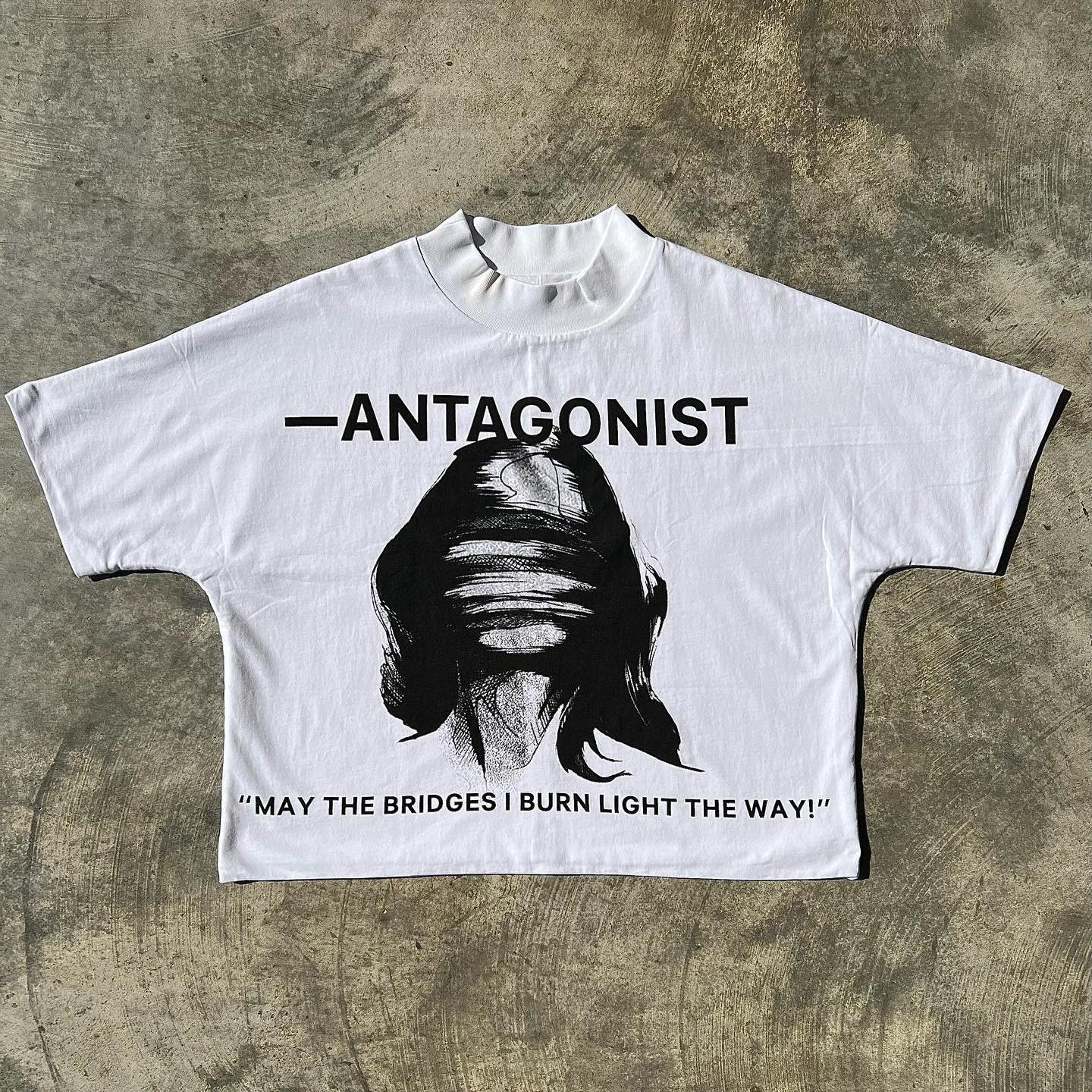 Vintage Y2k Antagonist Graphic Cotton Short Sleeve T-Shirt Product Image