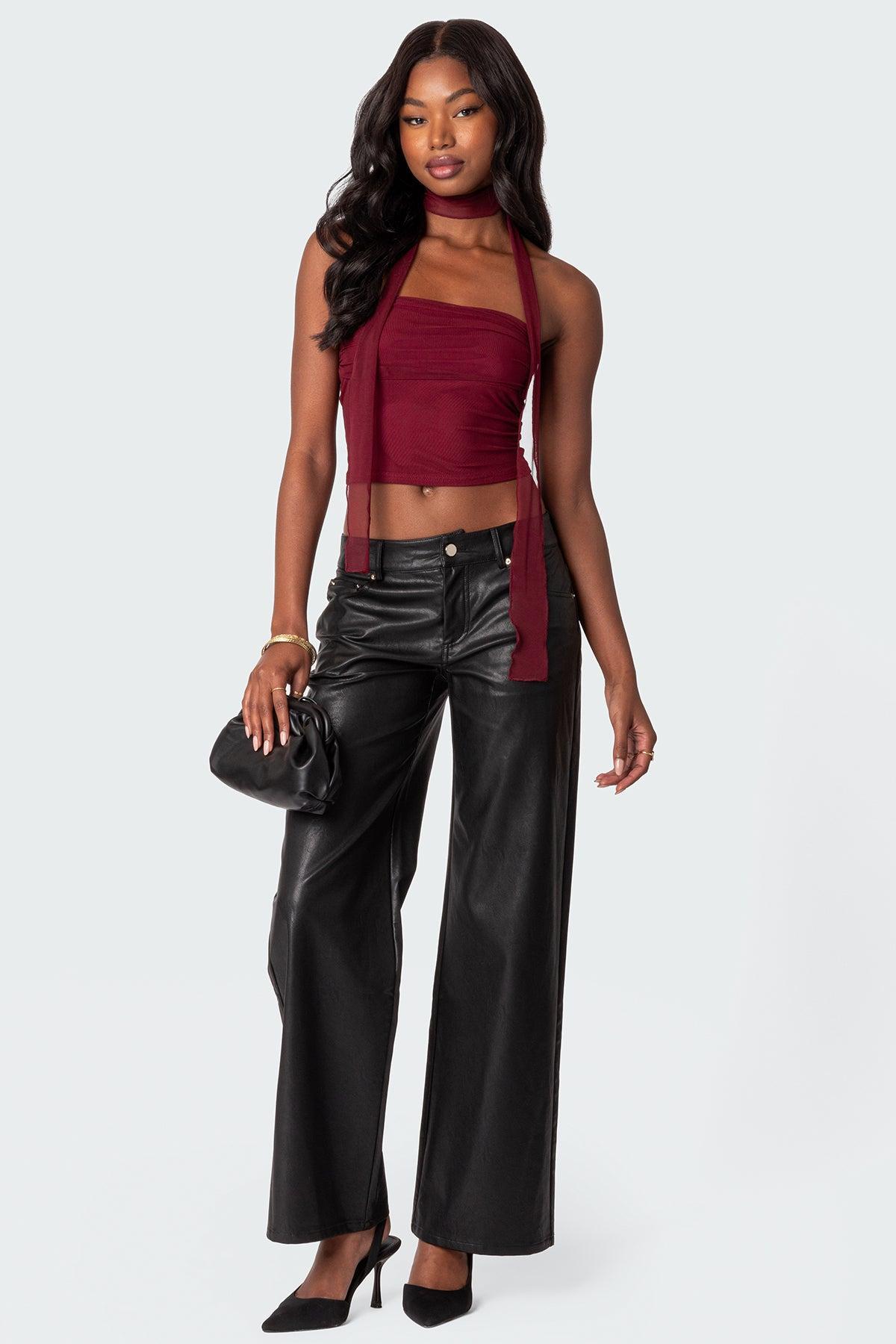 Faux Leather Straight Leg Pants product image