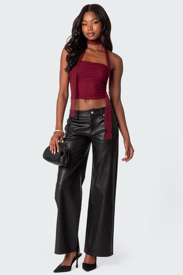 Faux Leather Straight Leg Pants Product Image