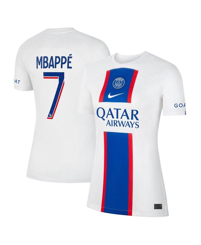 Womens Nike Kylian Mbappe White Paris Saint-Germain 2022/23 Third Breathe Stadium Replica Player Jersey - White Product Image