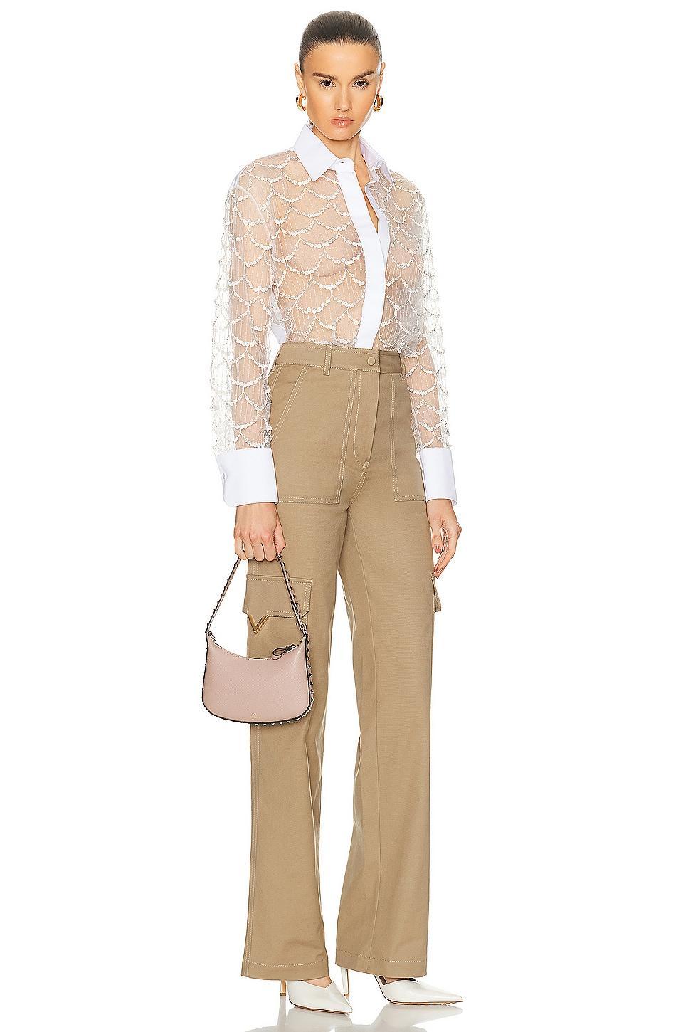 Valentino Garavani Rockstud Mini Hobo Bag in Cream Product Image