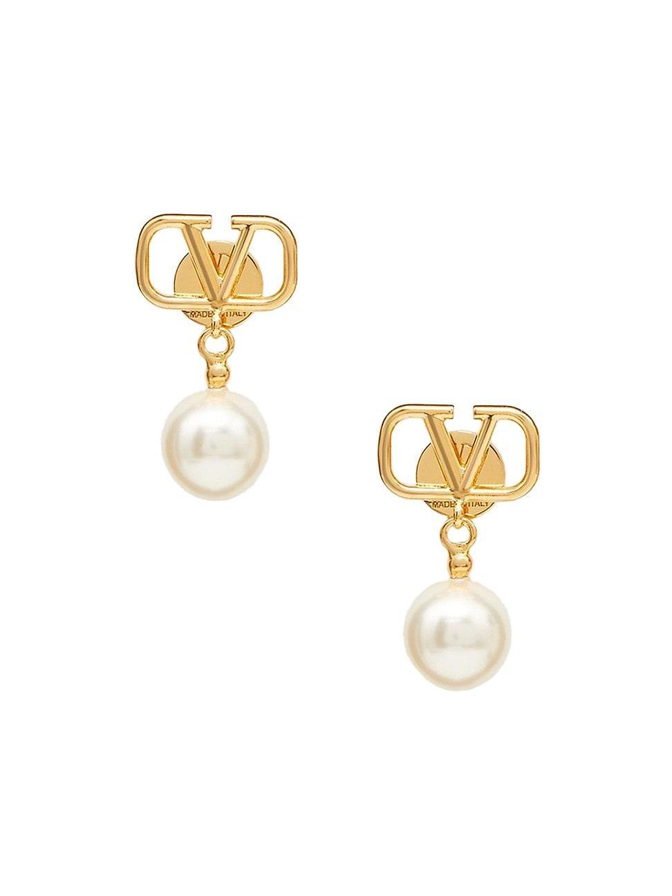 Womens VLogo Signature Earrings With Swarovski Pearls Product Image