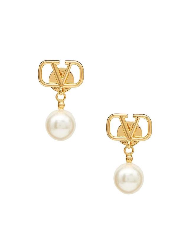 Womens VLogo Signature Earrings With Swarovski Pearls Product Image