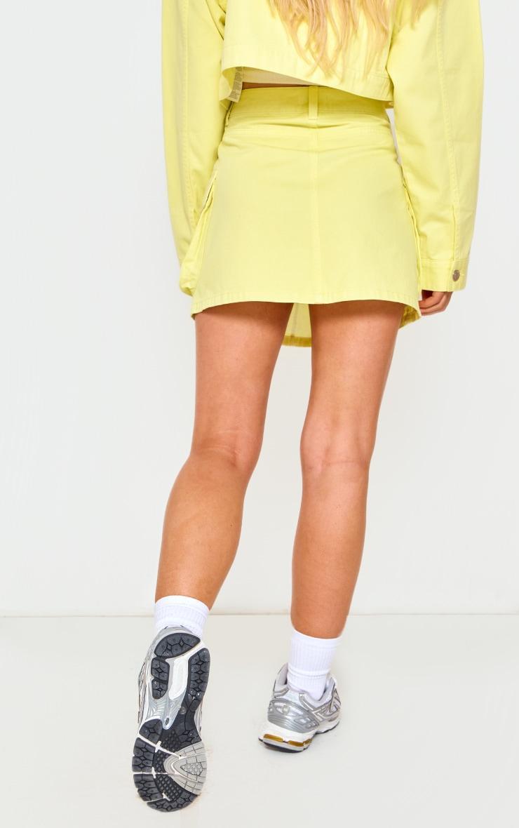 Washed Lemon Pocket Denim  Cargo Skirt Product Image