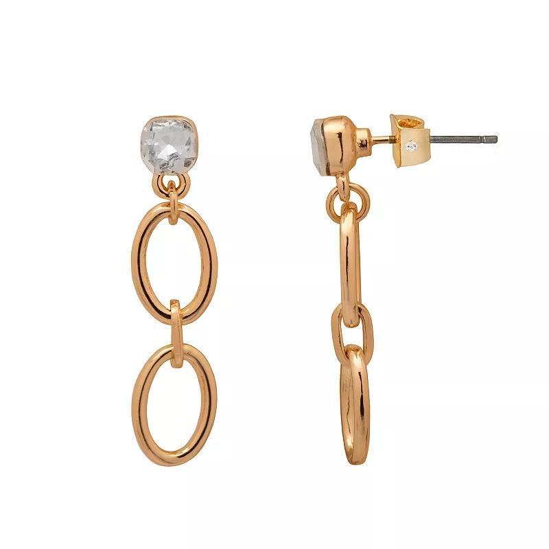 LC Lauren Conrad Gold Tone Link Drop Earrings, Womens Product Image